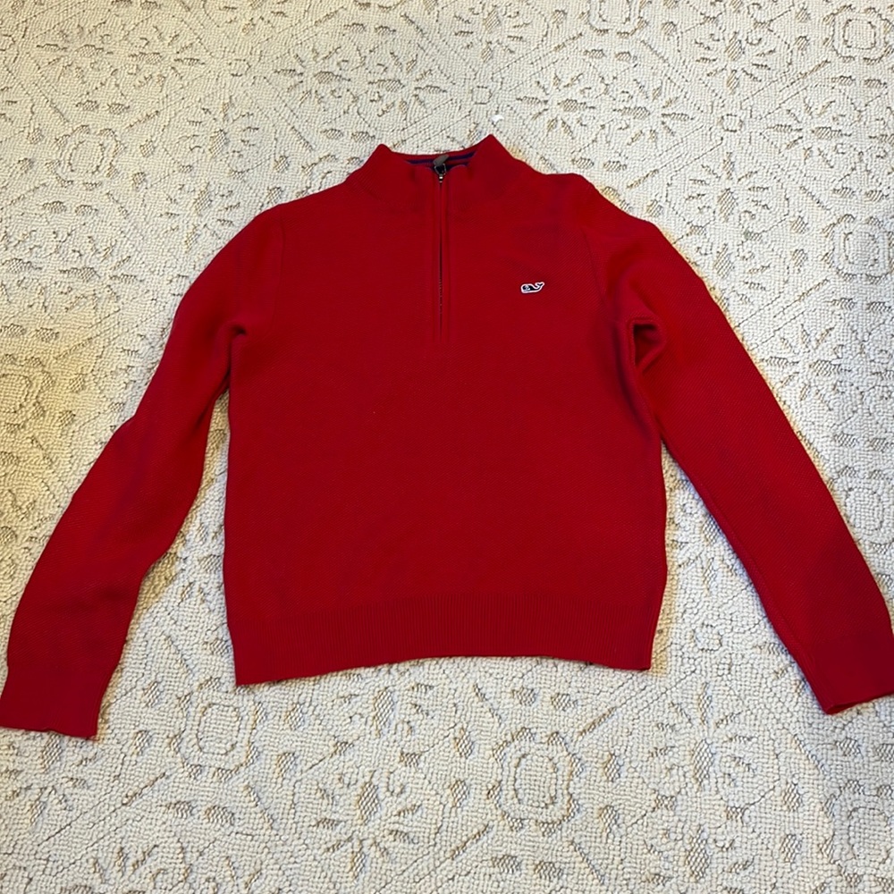 Red vineyard vines 1/4 zip sweater